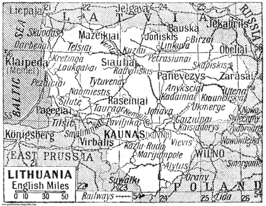 Карта Литвы 1938 год — Karty.by