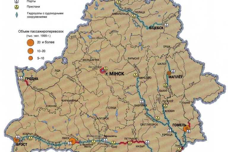 Карта озер и рек беларуси с названиями