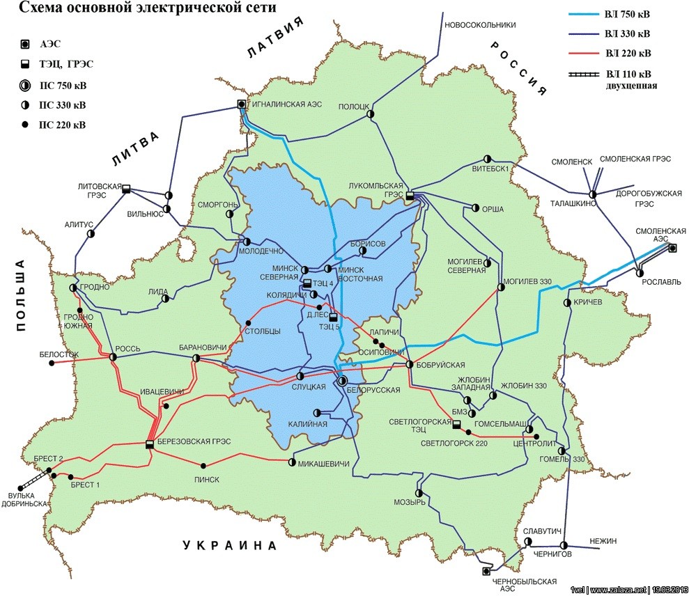 Карта с электросетями