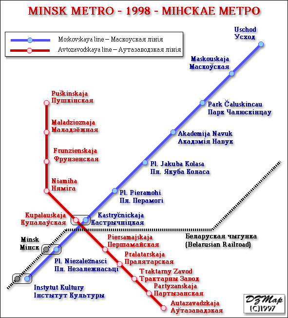 Метро в Минске: станции и карта