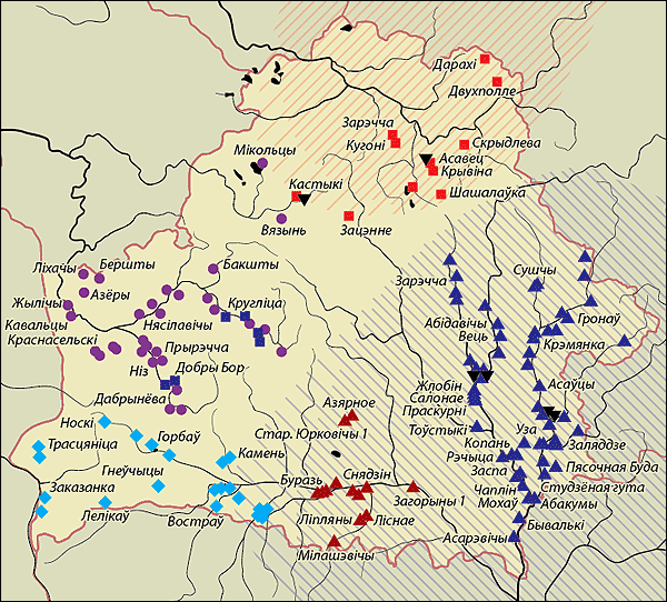 Археологические памятники беларуси карта